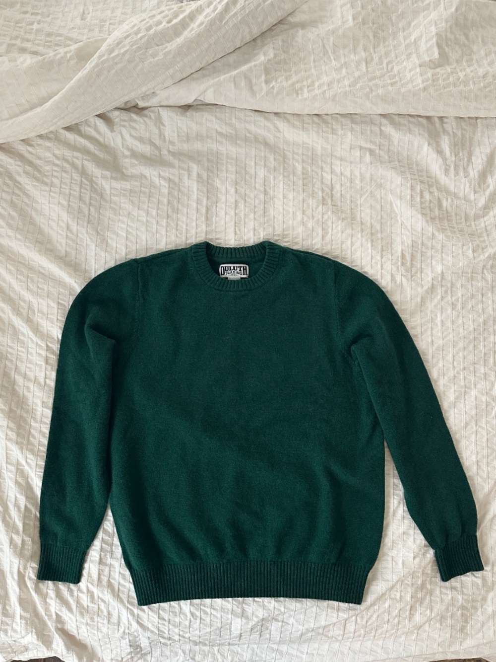 Duluth Trading Mens Green Lambswool Sweater Size M
